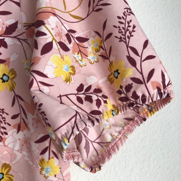 Plus Size Vintage Inspired Pink Floral Mini Shift Dress Size XL - Picture 5 of 7